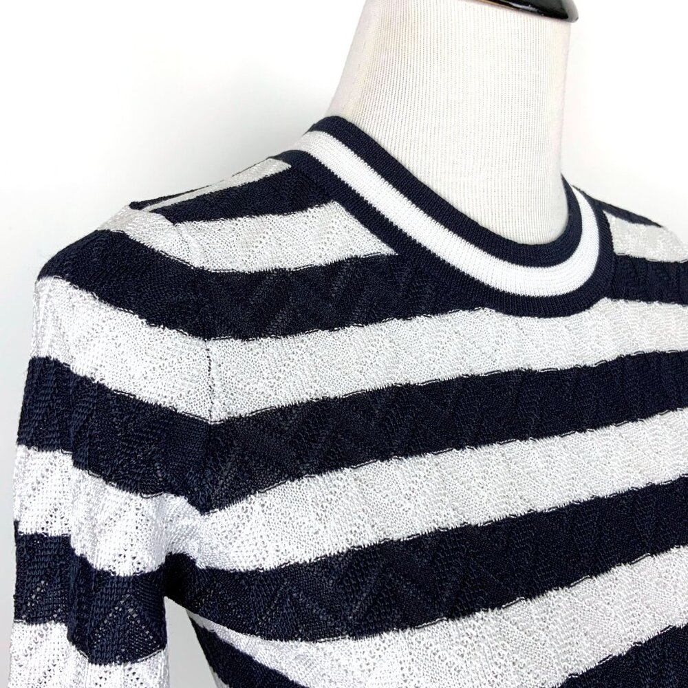 New Veronica Beard Lisbeth Nvy & White Striped Knit Top Sz XS - Picture 6 of 16